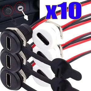 10/1pcs USB 유형 C 커넥터 유형-C 방수 너트 잠금 플레이트 포함 여성용 TPC 방수 고전류 고속 충전 잭 포트