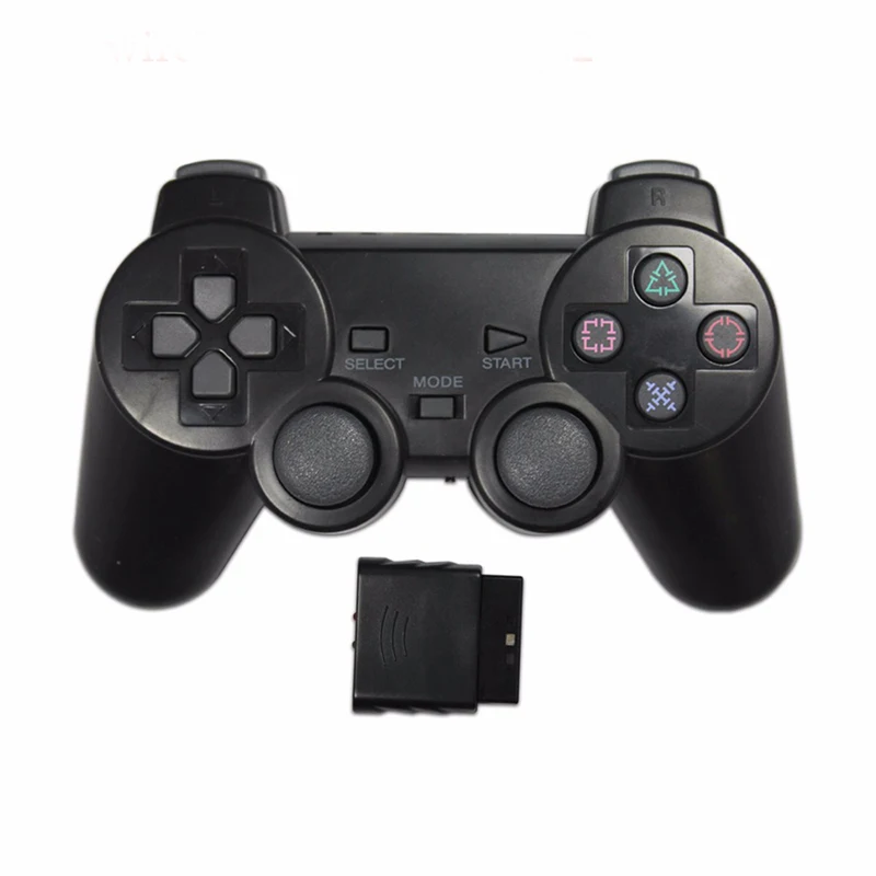 PS2용 투명 컬러 게임 컨트롤러, 무선 게임패드 2.4GHz 진동 컨트롤 게임패드, 플레이스테이션 2 호환