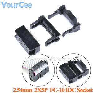 20pcs/2pcs 2.54mm 피치 FC-10 IDC 암 헤더 소켓 커넥터 2x5P 10Pin 이중 행 피치 IDC 커넥터 터미널