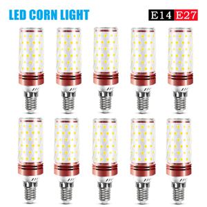 10~1PCS AC85-240V LED 전구 E14 E27 옥수수 조명 전구 디밍이 가능한 3색 스위치 기능 가정용 조명 액세서리 고정 장치