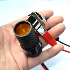 QXNY 12V 24V 고출력 자동차 시가 라이터 소켓 배터리 악어 클립 커넥터 연장 케이블 어댑터