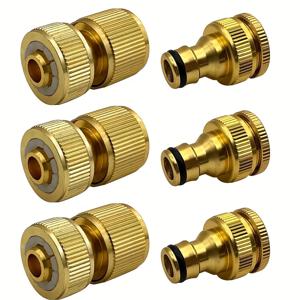 2/4/6개 EU 표준 알루미늄 호스 커넥터 세트 - 1/2'' & 3/4'' 탭 피팅 + 1/2''(13-16mm) 정원 파이프용 퀵 커넥트