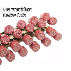 20 개/몫 382 8*8 T500MA T1A T1.25A T1.6A T2A T2.5A T3.15A T4A T5A T6.3A T8A T10A 원형 퓨즈 250V 전원 퓨즈