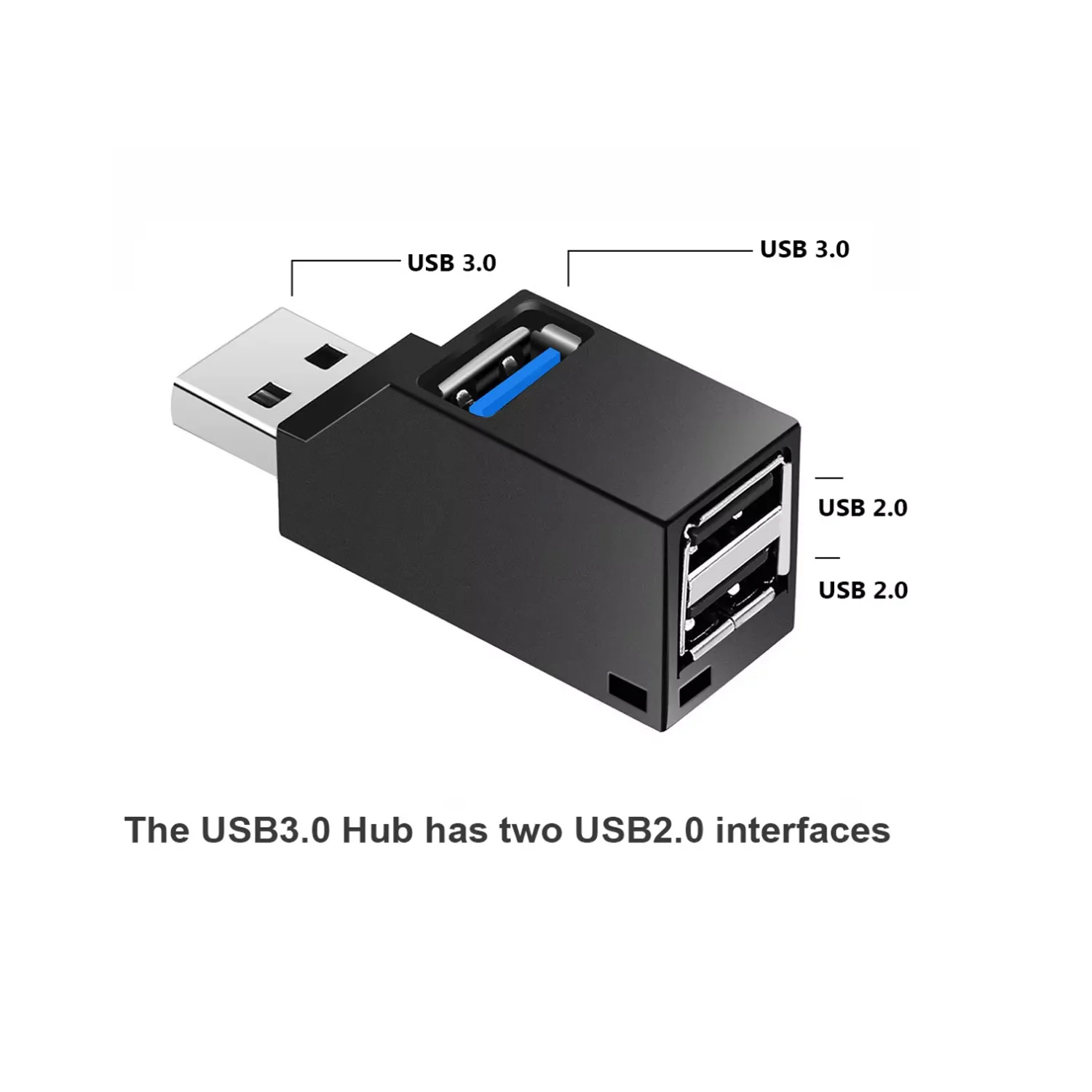 USB 3.0 허브 어댑터 확장기 미니 스플리터 박스 1~3포트 고속 USB 2.0 PC 노트북용 U 디스크 카드 리더