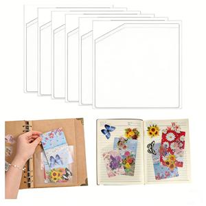 6개의 투명한 자석 부착형 포켓, 6x6인치 파일 폴더용 라벨, 보관함, 노트북, 스크랩북, 상자에 부착하여 사용할 수 있는 라벨