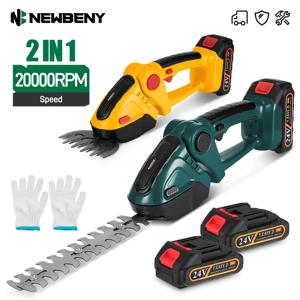 NEWBENY 2 IN 1 전기 헤지 트리머 무선 휴대용 고전력 가정용 잔디 깎는 기계 충전식 정리기 잡초 정원 도구