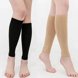 1 쌍 스포츠 송아지 지원 슬리브 다리 부목 용 발없는 압축 양말 정맥류 림프 부종 러닝 사이클링