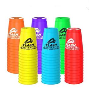 Qiyi 12 Pcs 플래시 스태킹 컵 속도 응답 훈련 빠른 경쟁 특별 퍼즐 경쟁 장난감 휴일 선물