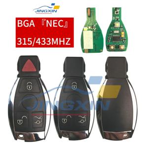 Jingxin BGA 스타일 NEC 키 3/4 버튼 MB Mercedes BENZ C E S 2 용 원격 스마트 자동차 키 315/433MHz는 기존 NEC BGA Fob를 지원합니다.