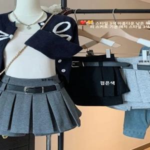 하이웨이스트 A라인 미니스커트 여성 가을 겨울 신상 플리츠 안티라이트 스몰 사이즈 숏스커트 섹시걸 스커트 팬츠