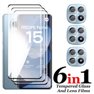 레드미 노트 15 4G용 강화유리 레드미 노트 15 4G 5G 글로벌용 3D 곡면 스크린 보호필름 레드미 노트 15 렌즈 필름