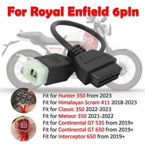 로얄 엔필드 6핀에서 OBD2 진단 케이블로 변환, 헌터 350/히말라얀/클래식 350/메테오 350 오토바이용 OBD 진단 케이블