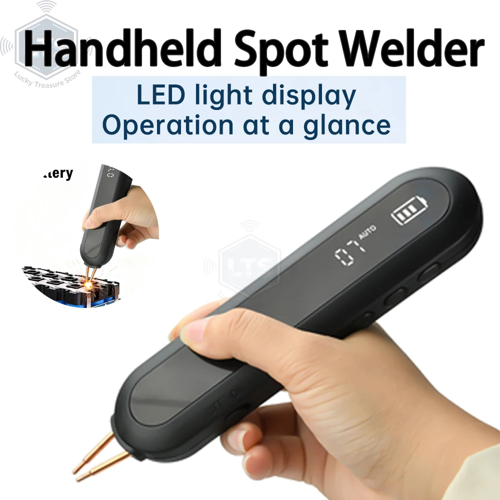 12 기어 조정 가능한 휴대용 스폿 용접기 미니 휴대용 9단계 LED 조명 18650 리튬 배터리 DIY 용접 도구 키트