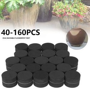 40/160Pcs 꽃 냄비 피트 라운드 EVA 보이지 않는 꽃 냄비 라이저 키트 자체 접착 미끄럼 방지 냄비 리프터 정원 용품 액세서리