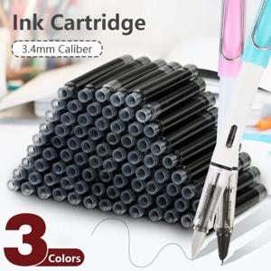 10개 세트 간단한 3.4mm 구경 잉크 카트리지 파란색/빨간색/검은색 플라스틱 재질 만년필 리필 간단한 디자인 펜 잉크 학생용