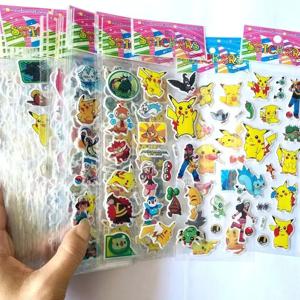 12pcs 만화 스티커 Kawaii 귀여운 애니메이션 방수 차원 3D 스티커 푹신한 대량 도서 스티커 Stiker 소녀 소년 장난감 선물