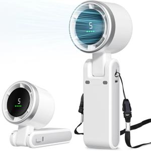 미니 고속 휴대용 선풍기 USB 충전 디지털 디스플레이 휴대용 데스크탑 접이식 걸이형 캠핑 강력 터보 팬