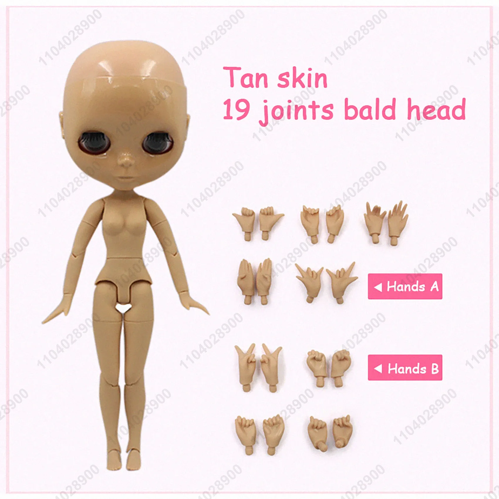 ICY DBS 블라이스 인형 19관절 30cm 1/6 스케일 BJD 바디 대머리 가발 없음 미도색 DIY 메이크업 연습용 코스튬 인형 (수집용)