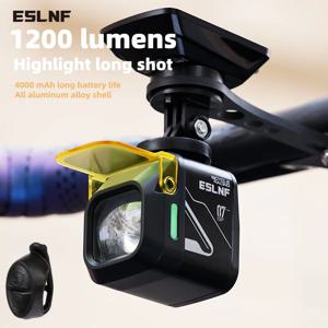 ESLNF 고휘도 1200 루멘 알루미늄 합금 자전거 전조등 4000mAh 사이클링 안전용 자전거 라이트
