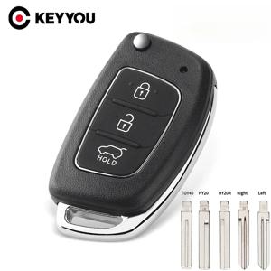 KEYYOU 1개 3버튼 플립 리모컨 자동차 키 케이스 현대 솔라리스 베르나 엘란트라 산타페 i10 i20 i30 i35 i40 IX35 IX45 키 쉘