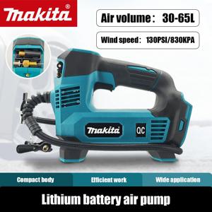 Makita 18V 미니 공기 압축기 130PSI 830KPA LED 조명 포함 30-65L 자동차 전기 공기 펌프 자동 풍선 타이어 팽창기