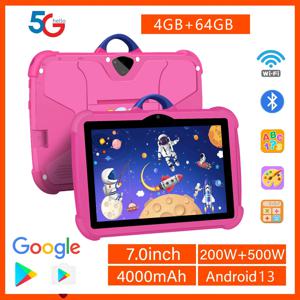 학습 교육용 5G WiFi 어린이 태블릿, 쿼드 코어, 4GB RAM, 64GB ROM, 휴대용 케이스 포함, 어린이 선물, 7 인치, 신제품