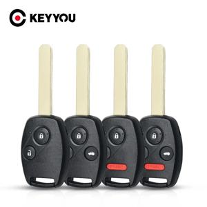 KEYYOU Honda Accord Civic Insight Ridgeline 2003 2008 2009 자동차 키 케이스 쉘 원격 포브 교체 커버, 2 버튼, 3/4 버튼