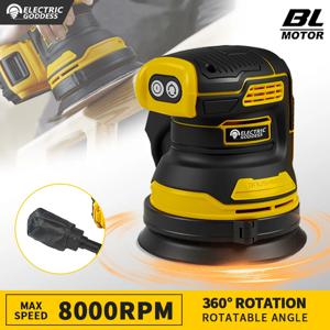Dewalt 20V 배터리 용 전기 여신 브러시리스 샌더 디스크 8000rpm 무선 목공 샌딩 퍼티 연마 전동 공구 ﻿
