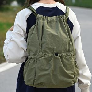 배낭 남녀공용 책가방 야외 트렌드 경량 대용량 방수 드로스트링 스포츠 가방 폴리에스테르 가정용 수납 가방