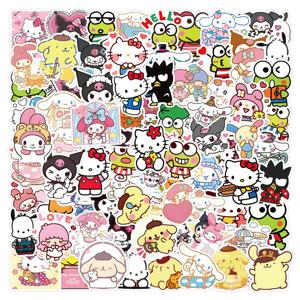 10/50/100/200pcs Sanrio 시리즈 Kuromi 마이 멜로디 Cinnamoroll 만화 스티커 귀여운 애니메이션 데칼 장난감 DIY 가방 오토바이 기타