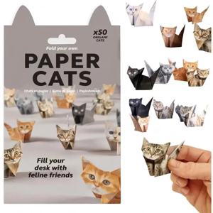    종이 접기 고양이 DIY 손으로 접는 동물 귀여운 이미지 공예 창의적인 세트 3D 데스크탑 재미있는 장식 초보자 예술 활동 선물