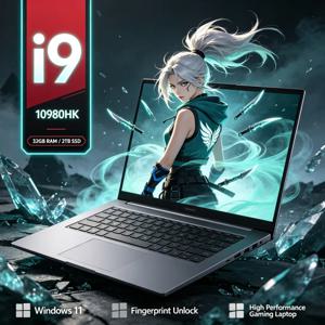 새로운 15.6인치 FHD 1080P 노트북 인텔 코어 i9-10980HK 고속 CPU 32GB 대용량 메모리 2TB M.2 NVMe SSD 윈도우 11