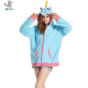 HKSNG 성인 동물 만화 귀여운 핑크 유니콘 후드 팬더 너구리 탑 자켓 코트 의상, Kigurumi