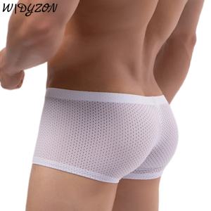 남성 팬티 남성 속옷 남자 섹시한 메쉬 반바지 복서 속옷 통기성 로파 인테리어 Hombre Boxershorts Mens Soft Boxers