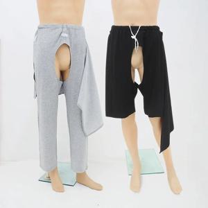 성인 노인 요실금 마비 환자용 오픈 크로치 팬츠, 항스티그마 편안한 통기성 바지