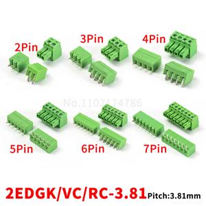 (5세트) 2EDGK 2EDGVC 2EDGRC - 3.81mm 솔더형 플러그형 터미널 블록 직선/각형 핀 소켓 세트 15EDGK/V/R 3.8