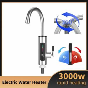 홈피쉬 3000W 220V 전기 주방 온수기 탭 순간 가열 스테인리스 수도꼭지 히터 냉온수 겸용 수도꼭지