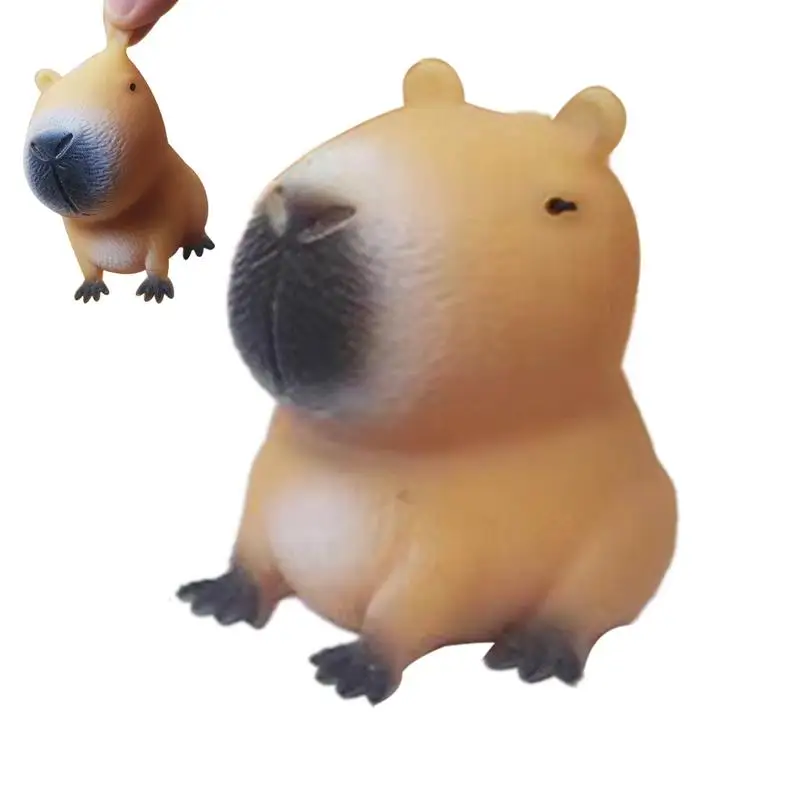 미니 Capybara 핀치 동상 Stretchable Squeeze Fidget Capybara 인형 부드러운 만화 동물 그림 홈 장식 크리 에이 티브 선물