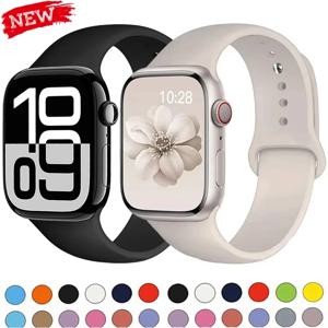 Apple Watch 밴드 용 기존 실리콘 스트랩 Iwatch Serie 10 9 7 4 5 6 8 SE Ultra 2 3 용 38/40/41/42/44/45/46MM 49mm 팔찌