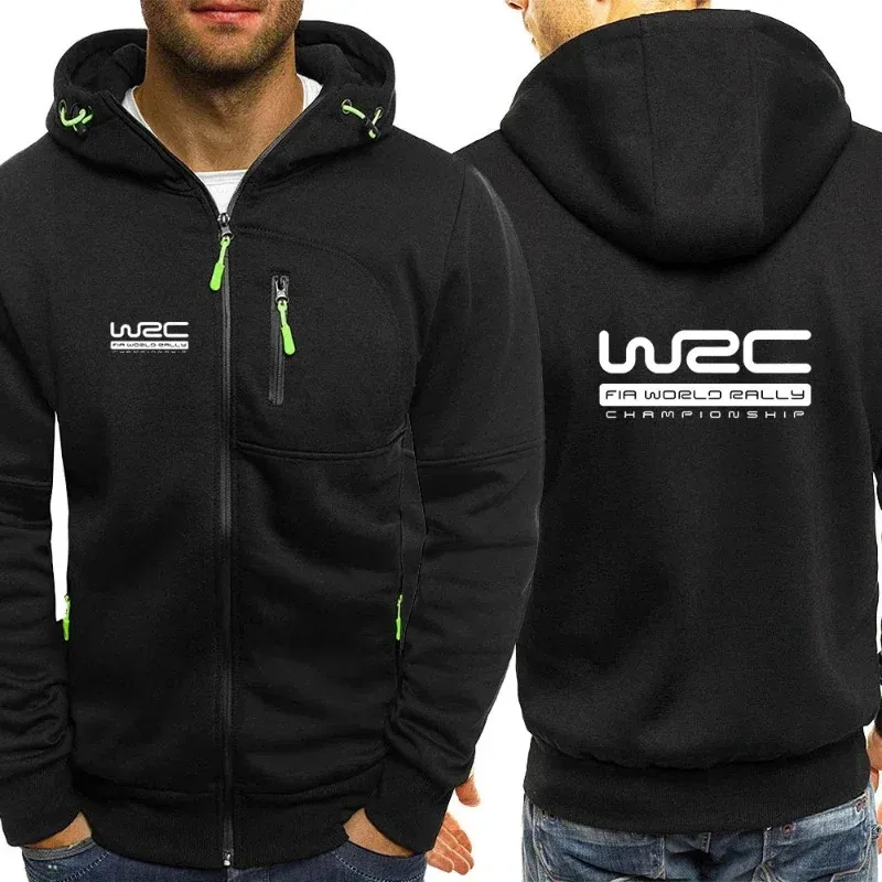 새로운 봄 가을 남성 세계 랠리 챔피언십 WRC 로고 인쇄 패션 후드 스트리트웨어 캐주얼 지퍼 고품질 후드티