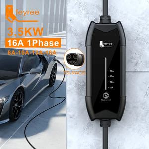 페이리 3.5kW 16A 1상 조절식 전류 휴대용 EV 충전기, 테슬라 차량용 TS-NACS 충전 플러그와 호환되는 고속 충전 기능 탑재