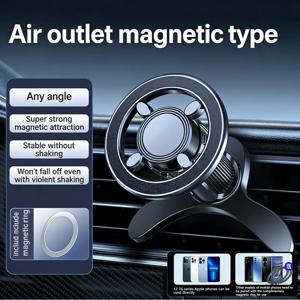 MagSafe 차량용 거치대, 17개 N52 자석 에어벤트 폰 홀더, 360도 회전 °   회전 가능, iPhone 16-12 시리즈 및 모든 휴대폰에 호환, 마그네틱 링 포함
