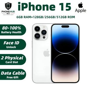 중고 애플 아이폰 15 중국판 언락 5G 폰 6.1인치 다이나믹 아일랜드 A16 USB-C 듀얼심 128G/256G/512G 중고 아이폰 15