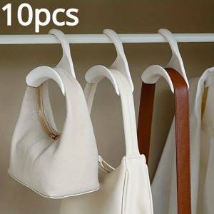 10pcs 다목적 옷걸이 연결 후크 공간 절약 모자 실크 스카프 Shawls 핸드백 교수형 랙 옷장 주최자 확대