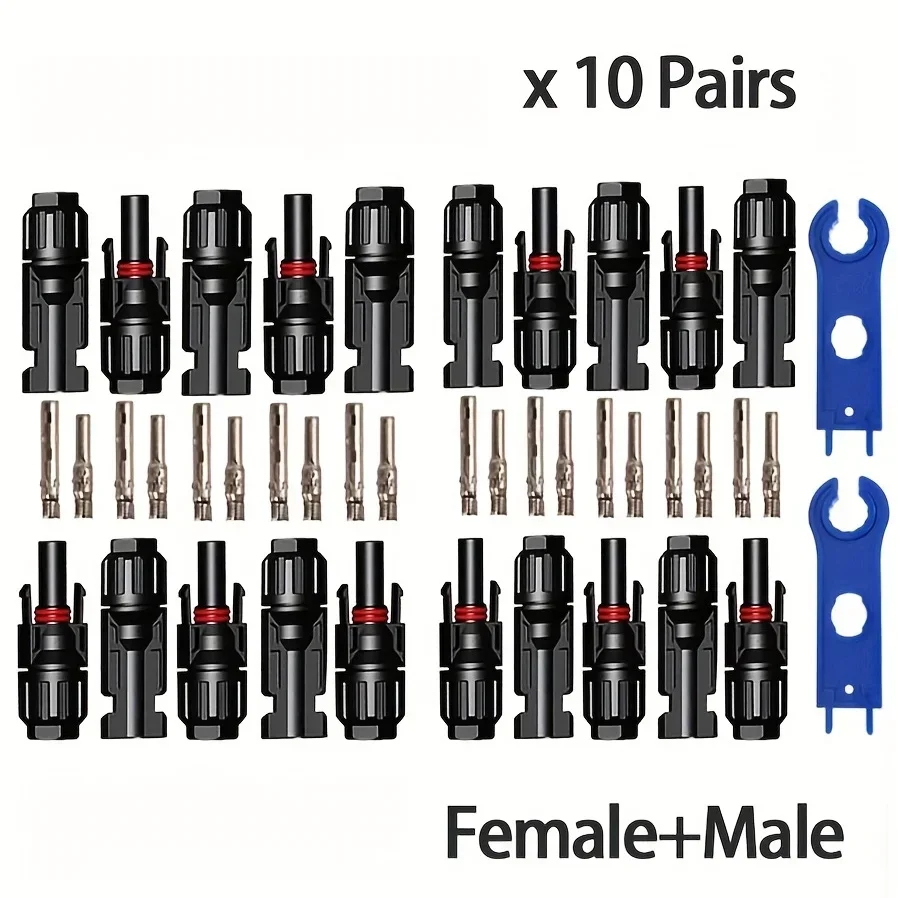 10/20/60/100PCS 광전지 커넥터, 태양광 케이블 커넥터, IP67 방수 어댑터, DC1000V/30A 2.5/4/6mm2 케이블에 사용됨