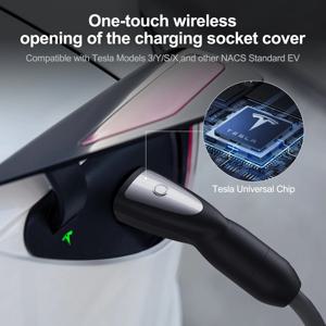 페이리 TS-NACS 소켓 EV 충전기 플러그 원터치 무선 개방형 충전 커버 16A 32A 40A 50A 차량 측면용 모델 3 X Y S 호환