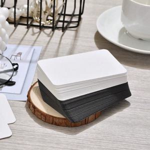 100Pcs 빈 카드 9x5.5cm 두꺼운 카드지 비즈니스 기프트 카드 메시지 메모 카드 학교 용품 흰색 검정색