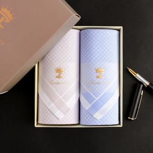 100% 순면 흡수성 땀 닦는 손수건 친환경 프린트 부드러운 프리미엄 빈티지 행키 남녀 공용 선물 상자