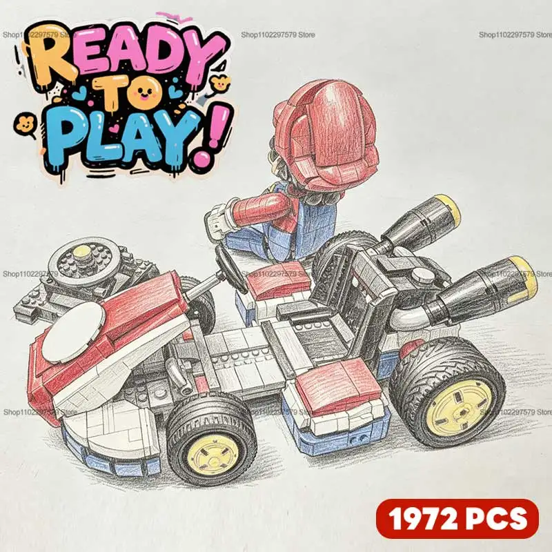 2026년형 레이싱카 빌딩 블록 키트 1927PCS 어린이 교육용 DIY 조립 브릭 장난감 창의적인 스포츠카 모델 성인용 선물
