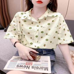 루즈핏 반팔 셔츠 빈티지 홍콩 스타일 프린트 캐주얼 디자인 여름 신상 포켓 스퀘어 타이 패션 액세서리